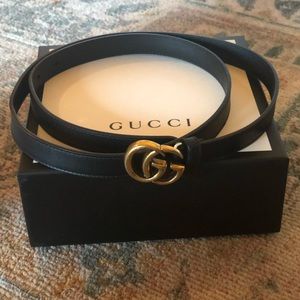 Authentic Skinny Gucci GG Belt — Size 95